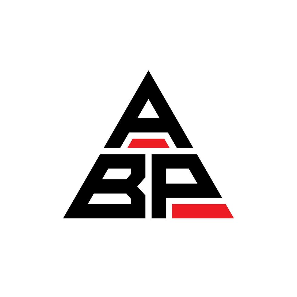 ABP triangle letter logo design with triangle shape. ABP triangle logo design monogram. ABP triangle vector logo template with red color. ABP triangular logo Simple, Elegant, and Luxurious Logo.