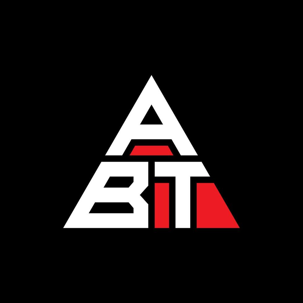 ABT triangle letter logo design with triangle shape. ABT triangle logo design monogram. ABT triangle vector logo template with red color. ABT triangular logo Simple, Elegant, and Luxurious Logo.