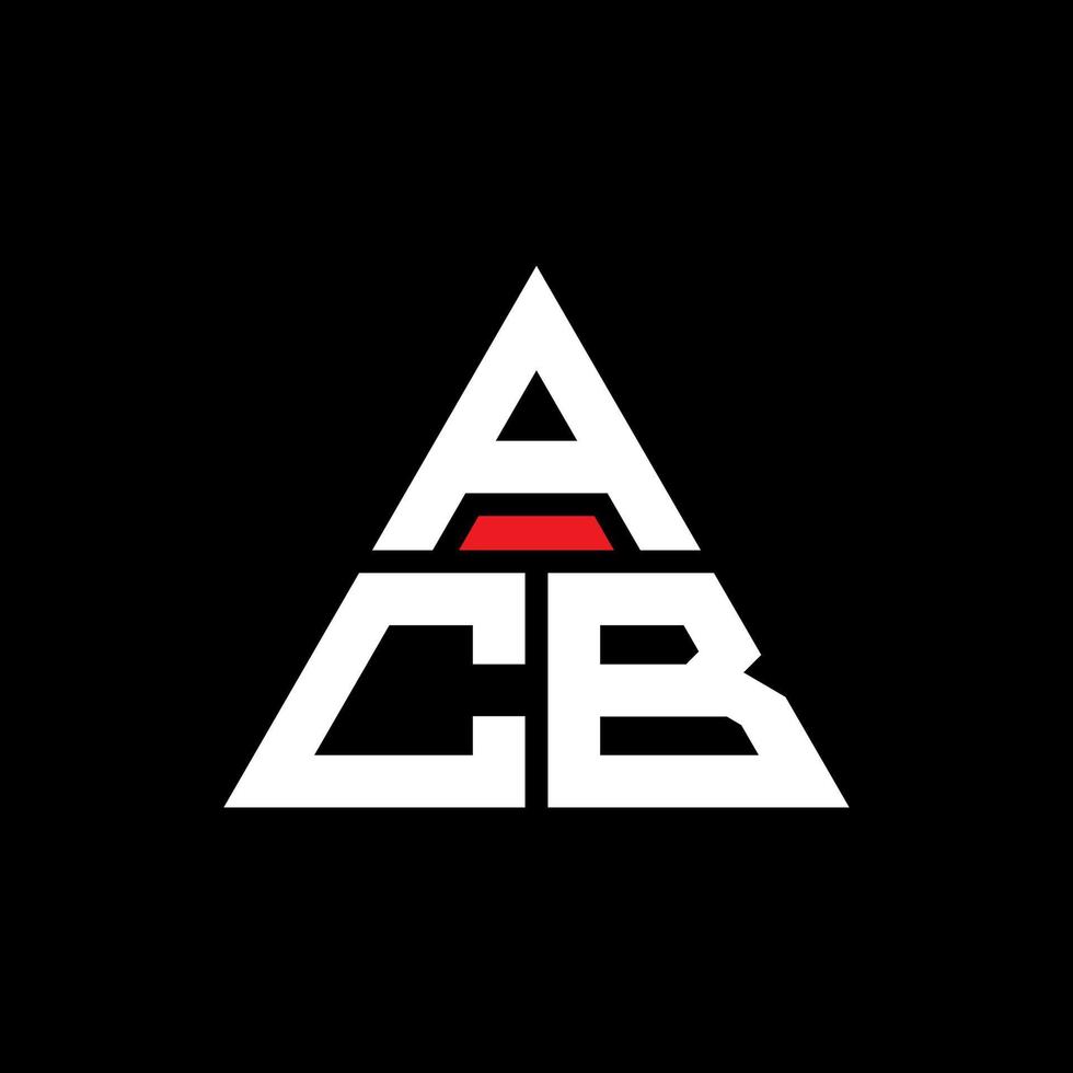 diseño de logotipo de letra de triángulo acb con forma de triángulo. monograma de diseño del logotipo del triángulo acb. plantilla de logotipo de vector de triángulo acb con color rojo. logotipo triangular acb logotipo simple, elegante y lujoso.