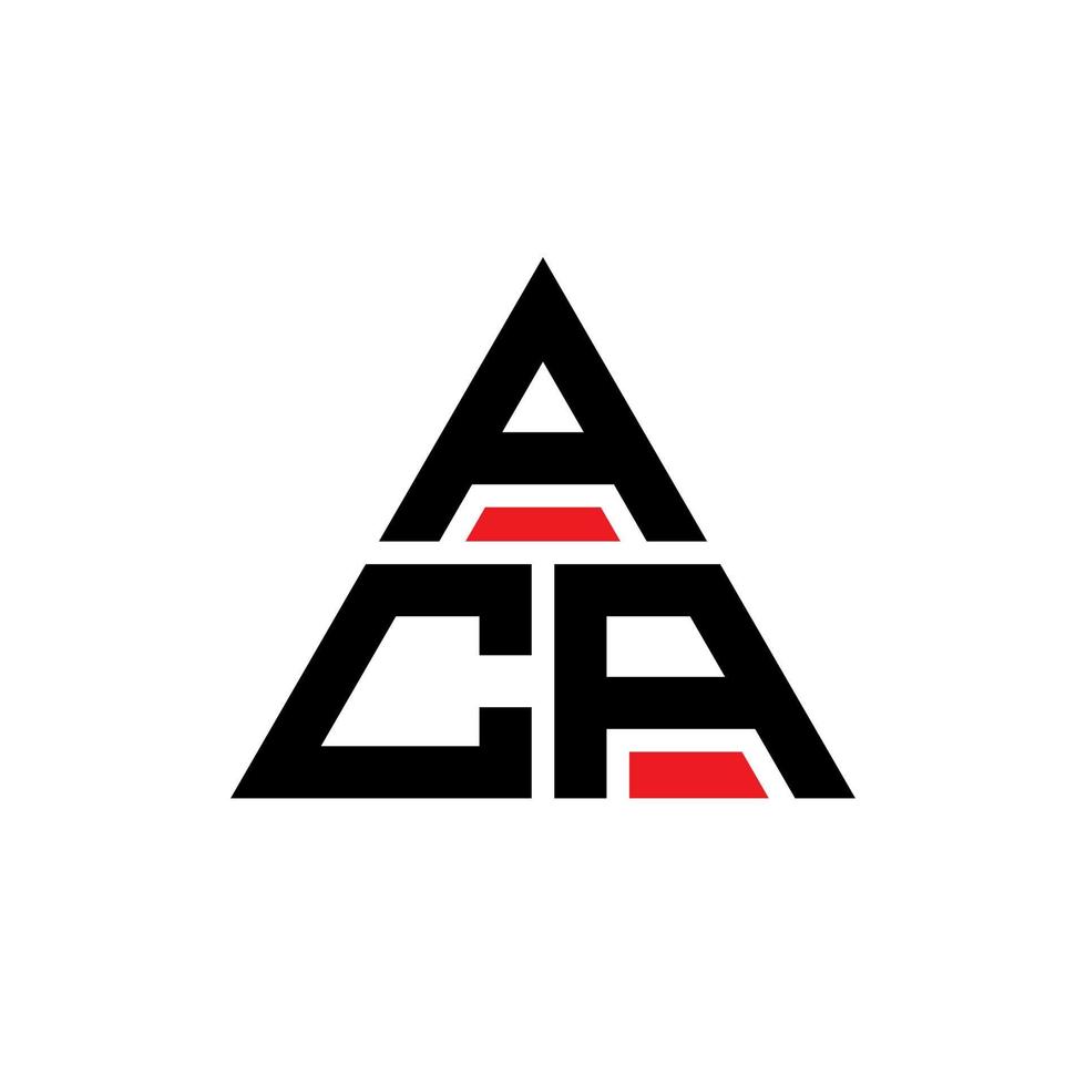 diseño de logotipo de letra triangular aca con forma de triángulo. monograma de diseño del logotipo del triángulo aca. plantilla de logotipo de vector de triángulo aca con color rojo. logotipo triangular aca logotipo simple, elegante y lujoso.