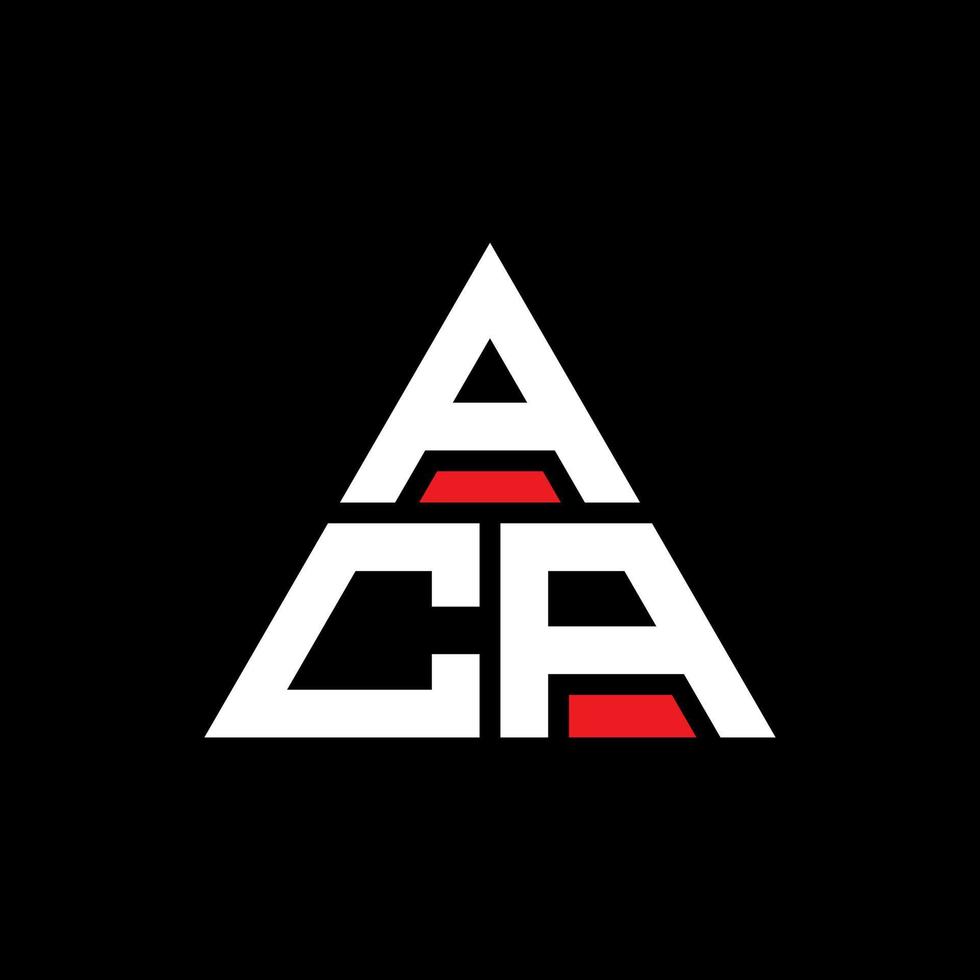 ACA triangle letter logo design with triangle shape. ACA triangle logo design monogram. ACA triangle vector logo template with red color. ACA triangular logo Simple, Elegant, and Luxurious Logo.