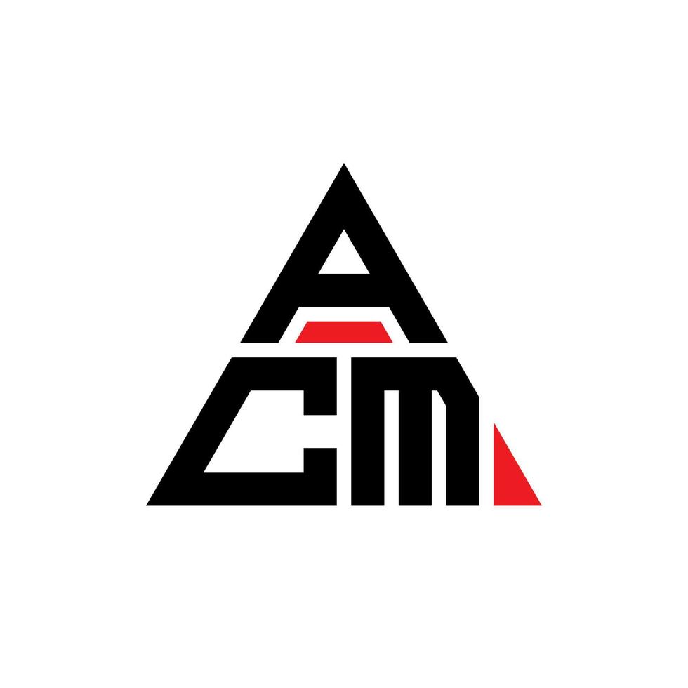 diseño de logotipo de letra triangular acm con forma de triángulo. monograma de diseño de logotipo de triángulo acm. plantilla de logotipo de vector de triángulo acm con color rojo. logotipo triangular acm logotipo simple, elegante y lujoso.