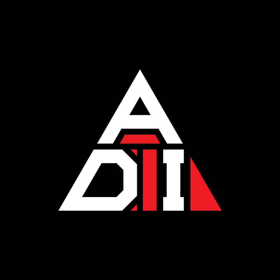 diseño de logotipo de letra de triángulo adi con forma de triángulo. monograma de diseño del logotipo del triángulo adi. plantilla de logotipo de vector de triángulo adi con color rojo. adi logo triangular logo simple, elegante y lujoso.