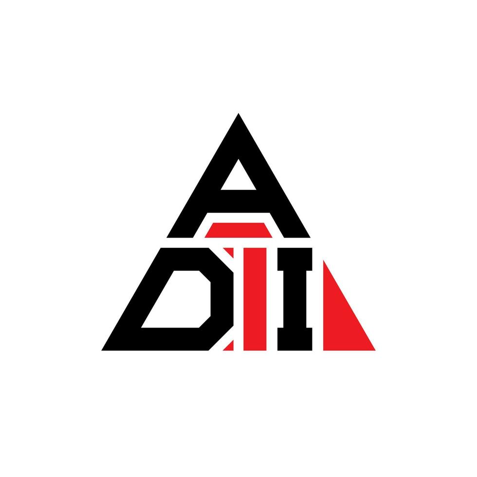diseño de logotipo de letra de triángulo adi con forma de triángulo. monograma de diseño del logotipo del triángulo adi. plantilla de logotipo de vector de triángulo adi con color rojo. logotipo triangular adi logotipo simple, elegante y lujoso.
