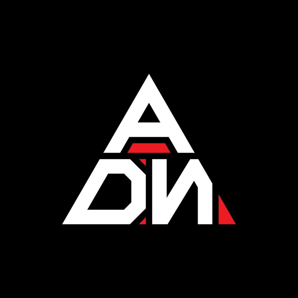adn diseño de logotipo de letra triangular con forma de triángulo. monograma de diseño de logotipo de triángulo adn. adn plantilla de logotipo de vector de triángulo con color rojo. adn logo triangular logo simple, elegante y lujoso.