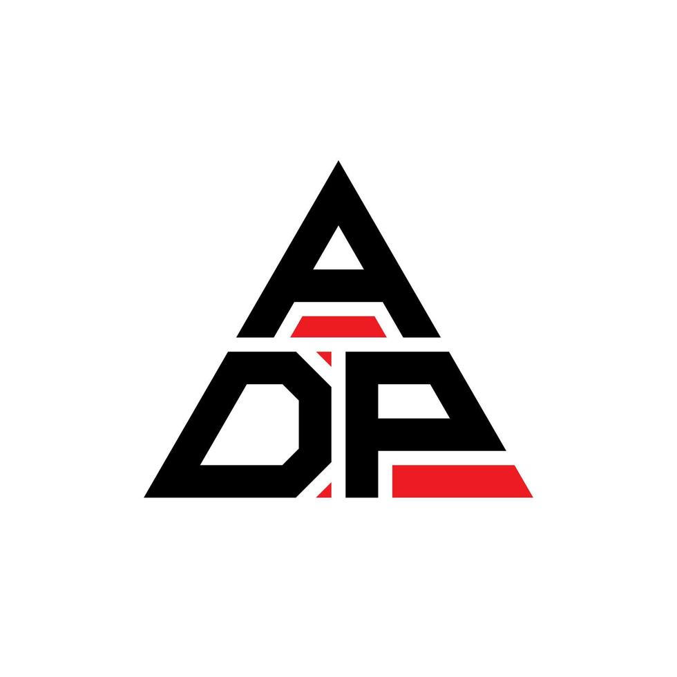 diseño de logotipo de letra triangular adp con forma de triángulo. monograma de diseño de logotipo de triángulo adp. plantilla de logotipo de vector de triángulo adp con color rojo. logotipo triangular adp logotipo simple, elegante y lujoso.