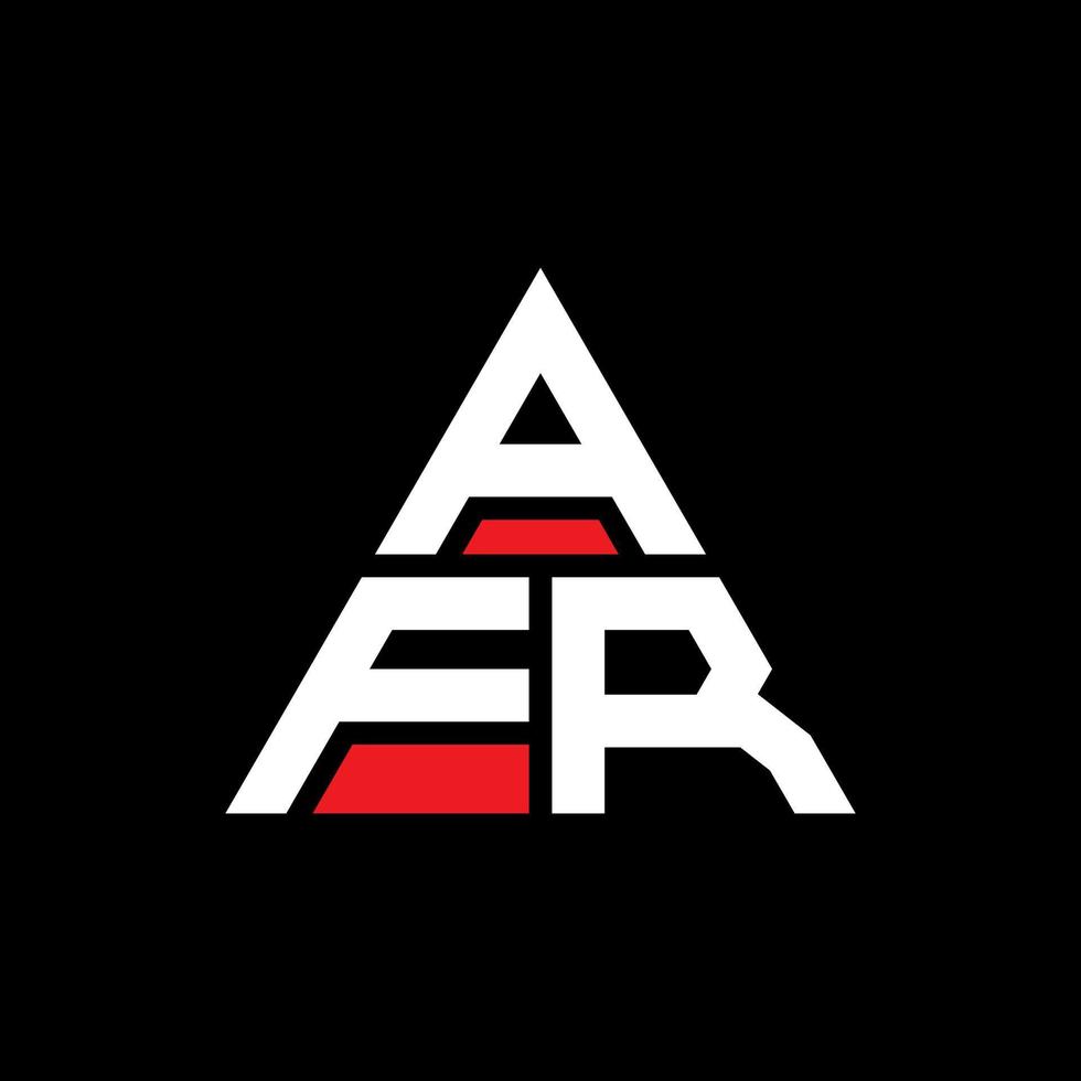 AFR triangle letter logo design with triangle shape. AFR triangle logo design monogram. AFR triangle vector logo template with red color. AFR triangular logo Simple, Elegant, and Luxurious Logo.