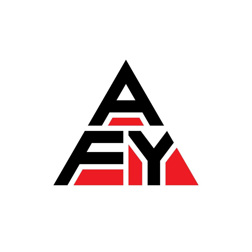 AFY triangle letter logo design with triangle shape. AFY triangle logo design monogram. AFY triangle vector logo template with red color. AFY triangular logo Simple, Elegant, and Luxurious Logo.