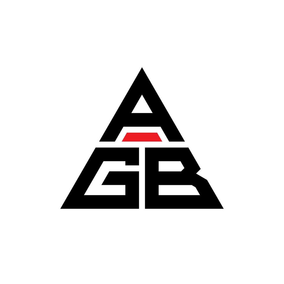 diseño de logotipo de letra triangular agb con forma de triángulo. monograma de diseño del logotipo del triángulo agb. plantilla de logotipo de vector de triángulo agb con color rojo. logotipo triangular agb logotipo simple, elegante y lujoso.