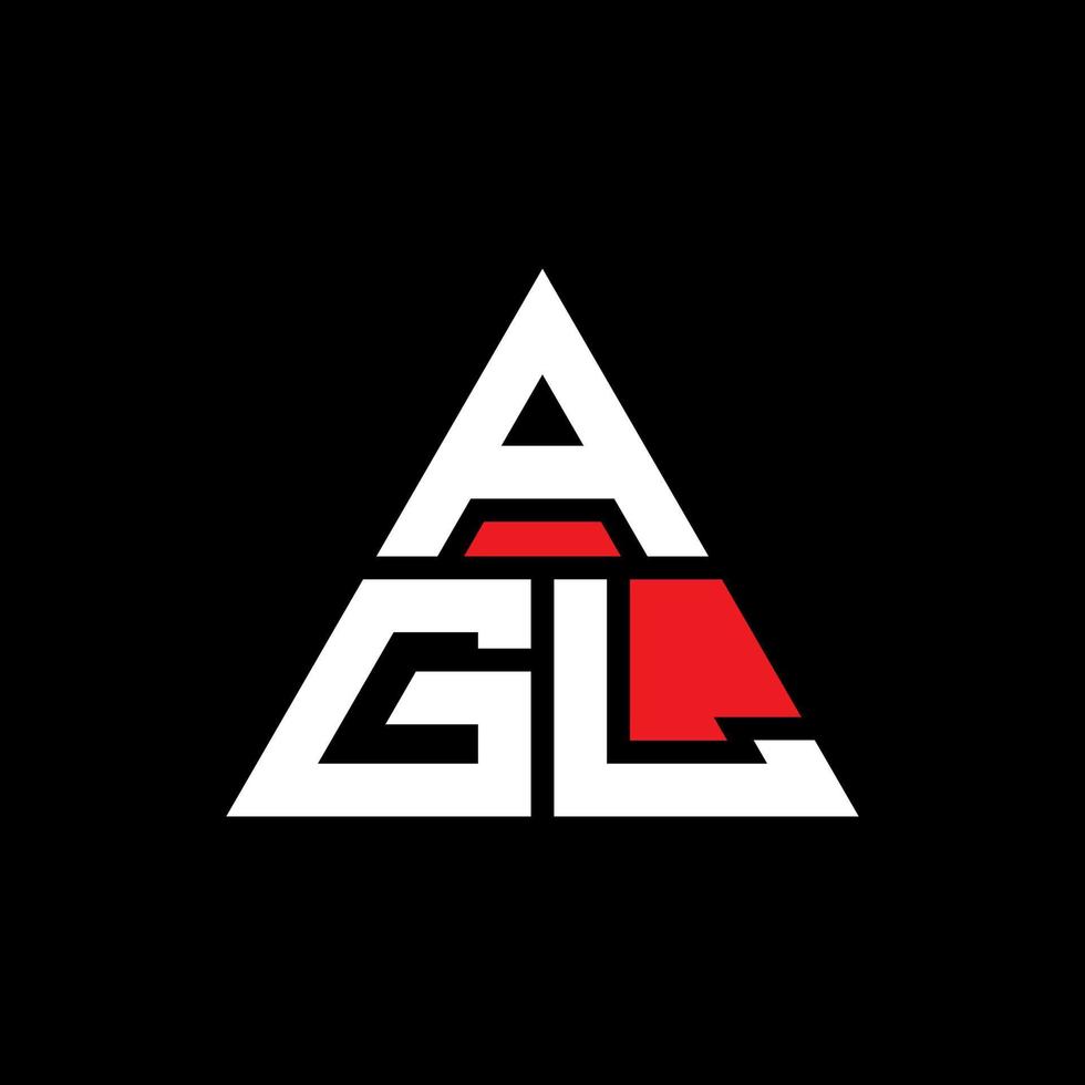 AGL triangle letter logo design with triangle shape. AGL triangle logo design monogram. AGL triangle vector logo template with red color. AGL triangular logo Simple, Elegant, and Luxurious Logo.