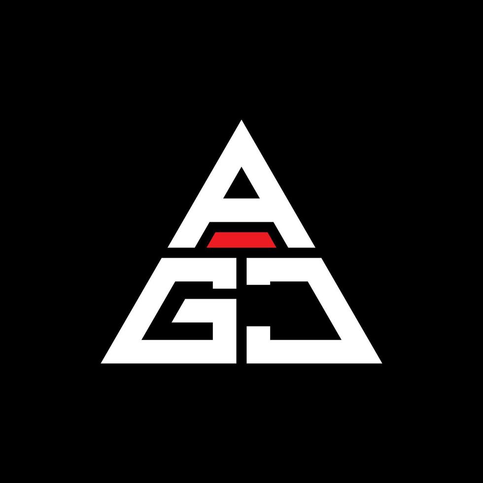 diseño de logotipo de letra triangular agj con forma de triángulo. monograma de diseño del logotipo del triángulo agj. plantilla de logotipo de vector de triángulo agj con color rojo. logotipo triangular agj logotipo simple, elegante y lujoso.