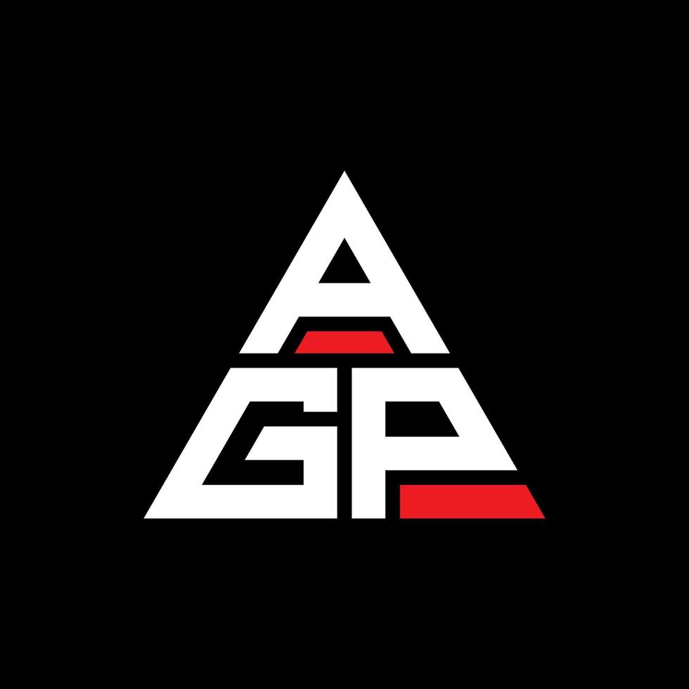diseño de logotipo de letra triangular agp con forma de triángulo. monograma de diseño de logotipo de triángulo agp. plantilla de logotipo de vector de triángulo agp con color rojo. logotipo triangular agp logotipo simple, elegante y lujoso.