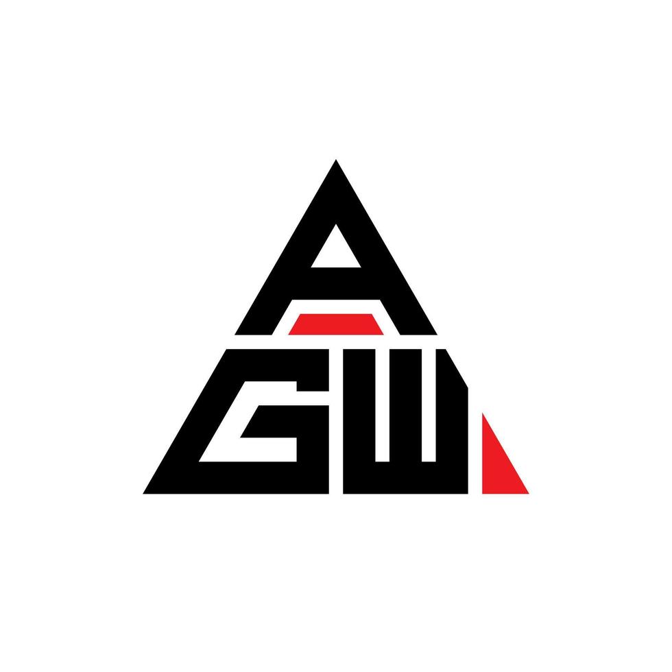 AGW triangle letter logo design with triangle shape. AGW triangle logo design monogram. AGW triangle vector logo template with red color. AGW triangular logo Simple, Elegant, and Luxurious Logo.