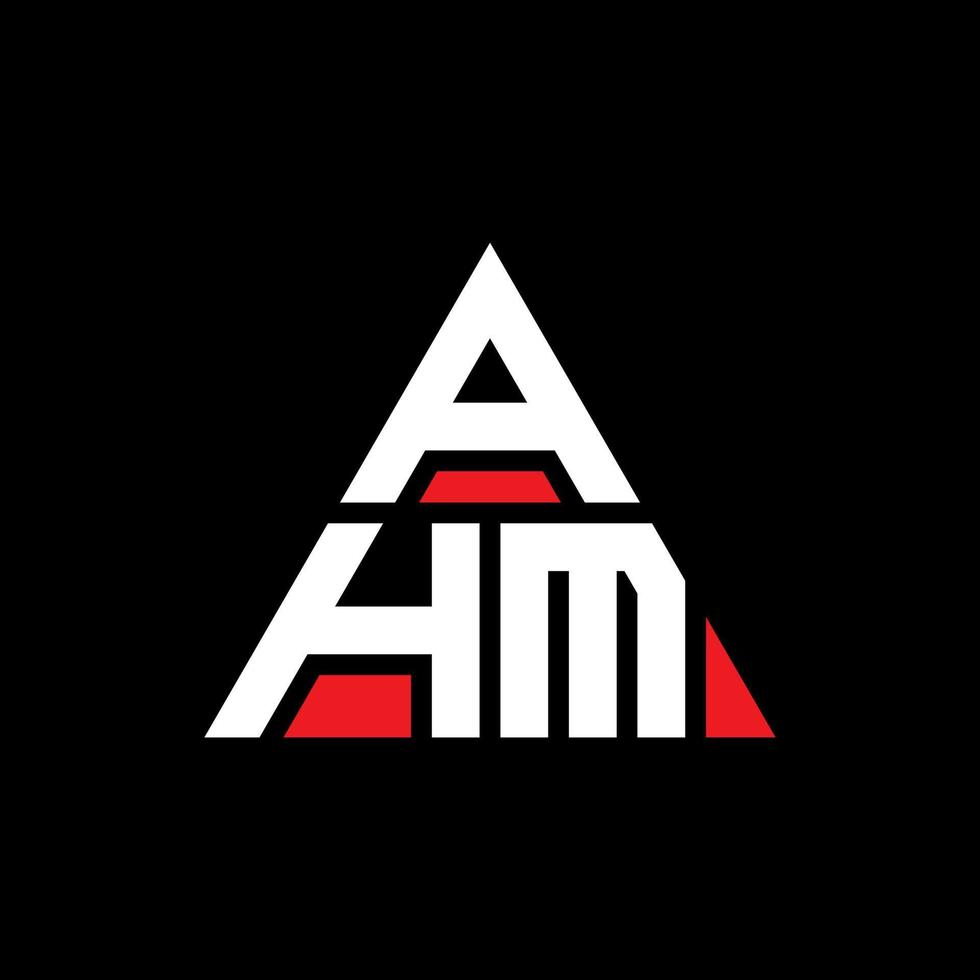 diseño de logotipo de letra de triángulo ahm con forma de triángulo. monograma de diseño del logotipo del triángulo ahm. plantilla de logotipo de vector de triángulo ahm con color rojo. logotipo triangular ahm logotipo simple, elegante y lujoso.