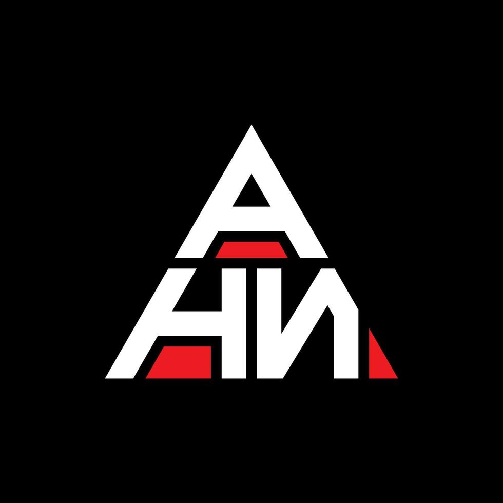 diseño del logotipo de la letra del triángulo ahn con forma de triángulo. monograma de diseño del logotipo del triángulo ahn. plantilla de logotipo de vector de triángulo ahn con color rojo. logotipo triangular ahn logotipo simple, elegante y lujoso.