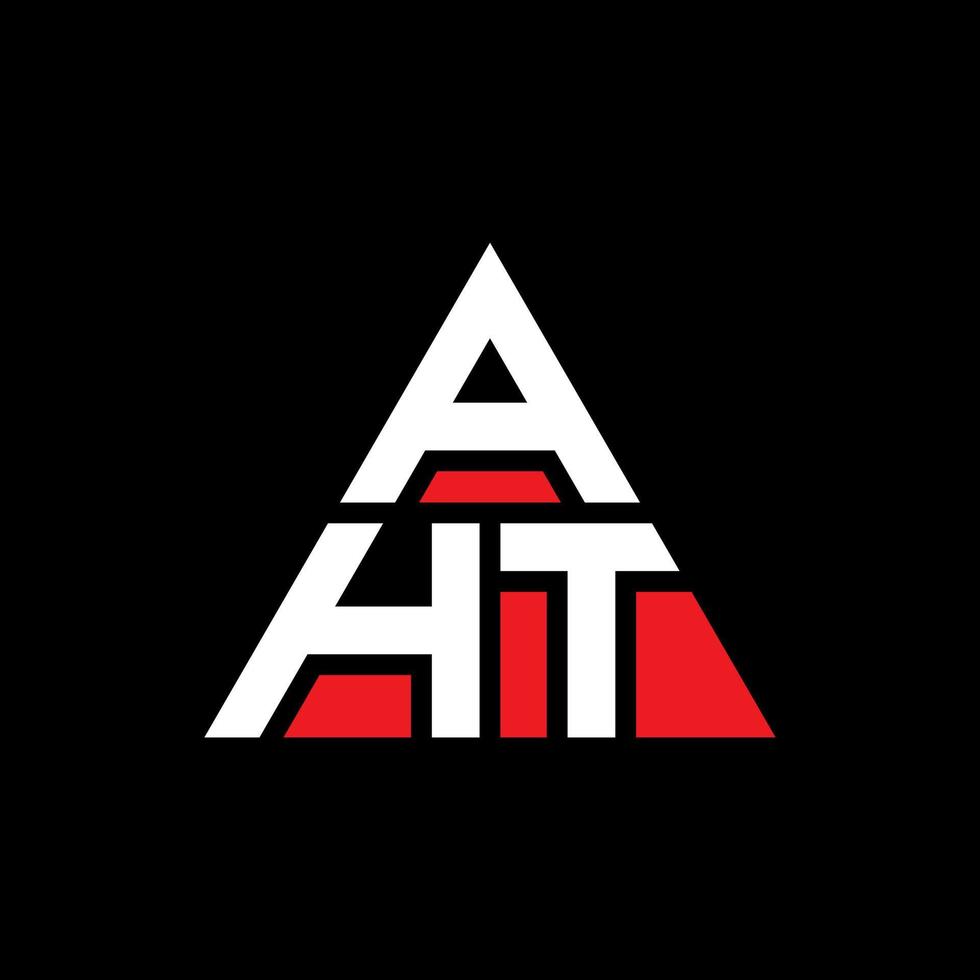 diseño de logotipo de letra de triángulo aht con forma de triángulo. monograma de diseño de logotipo de triángulo aht. plantilla de logotipo de vector de triángulo aht con color rojo. logotipo triangular aht logotipo simple, elegante y lujoso.