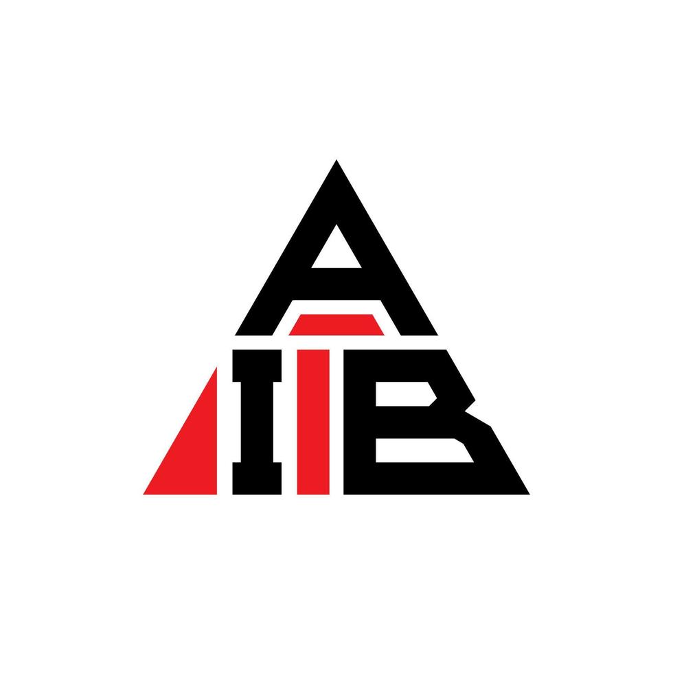 diseño de logotipo de letra triangular aib con forma de triángulo. monograma de diseño del logotipo del triángulo aib. plantilla de logotipo de vector de triángulo aib con color rojo. logotipo triangular aib logotipo simple, elegante y lujoso.