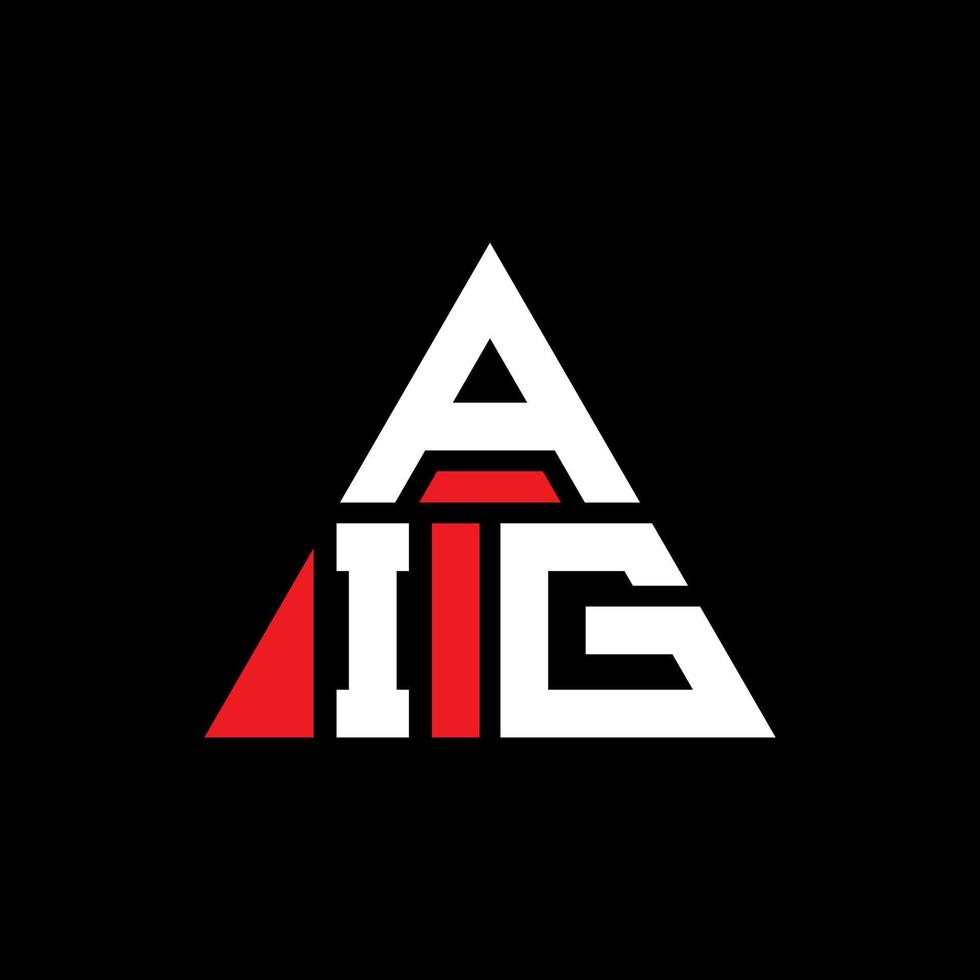 diseño de logotipo de letra triangular aig con forma de triángulo. monograma de diseño del logotipo del triángulo aig. plantilla de logotipo de vector de triángulo aig con color rojo. logotipo triangular aig logotipo simple, elegante y lujoso.