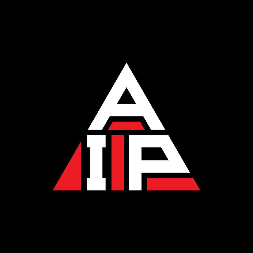 diseño de logotipo de letra triangular aip con forma de triángulo. monograma de diseño del logotipo del triángulo aip. plantilla de logotipo de vector de triángulo aip con color rojo. logotipo triangular aip logotipo simple, elegante y lujoso.