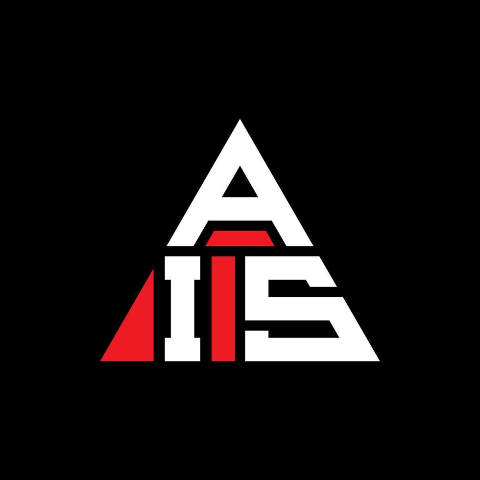 AIS triangle letter logo design with triangle shape. AIS triangle logo design monogram. AIS triangle vector logo template with red color. AIS triangular logo Simple, Elegant, and Luxurious Logo.