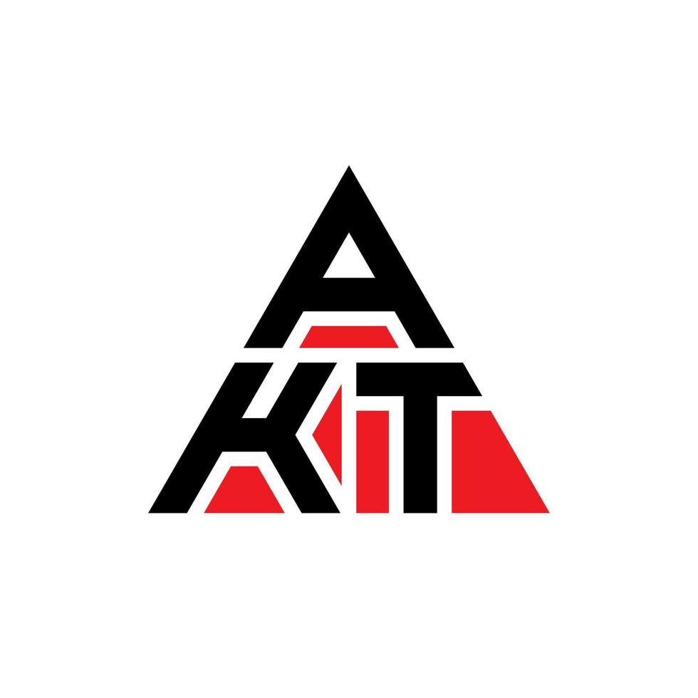 akt diseño de logotipo de letra triangular con forma de triángulo. monograma de diseño de logotipo de triángulo akt. plantilla de logotipo de vector de triángulo akt con color rojo. logotipo triangular akt logotipo simple, elegante y lujoso.