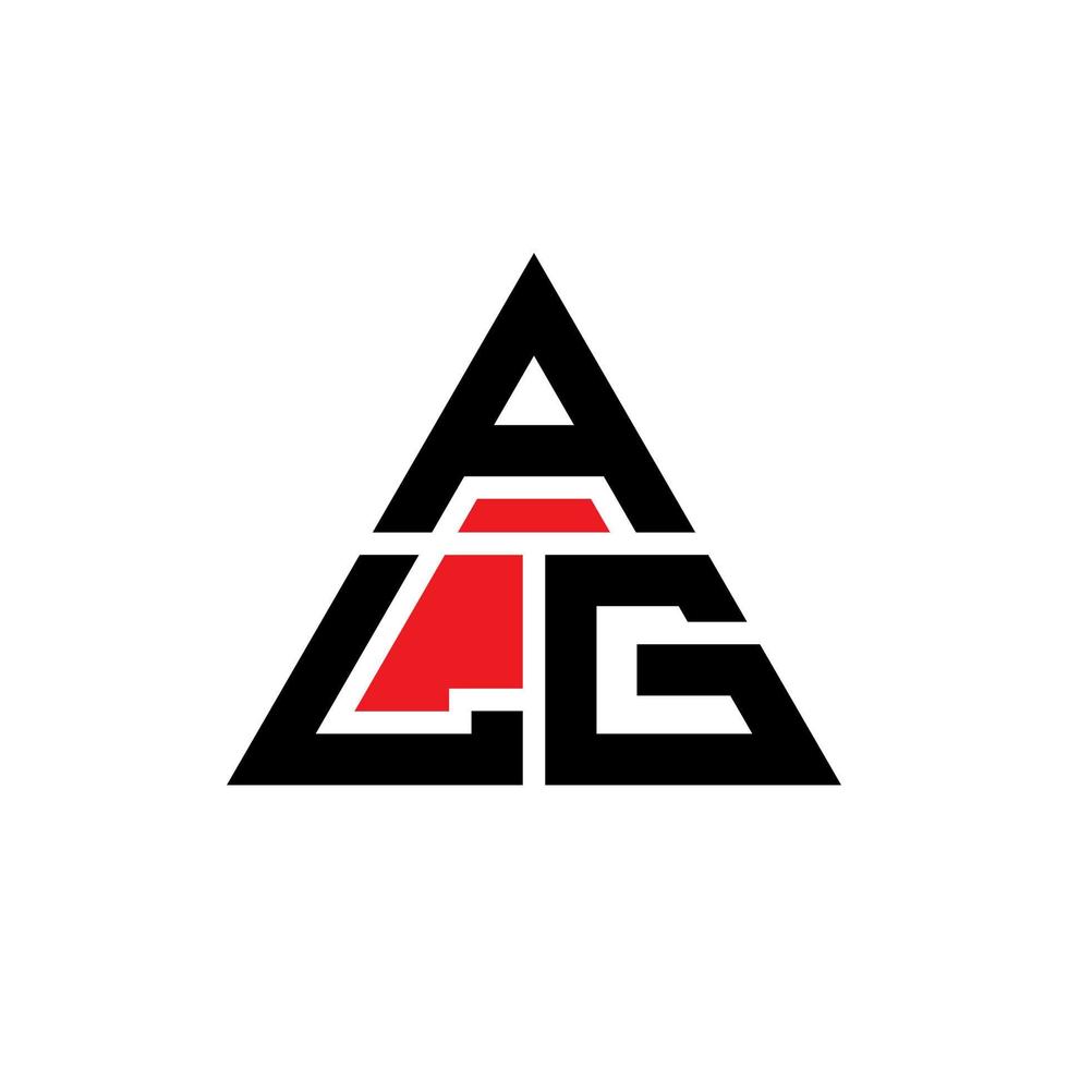 diseño de logotipo de letra triangular alg con forma de triángulo. monograma de diseño de logotipo de triángulo alg. plantilla de logotipo de vector de triángulo alg con color rojo. alg logo triangular logo simple, elegante y lujoso.