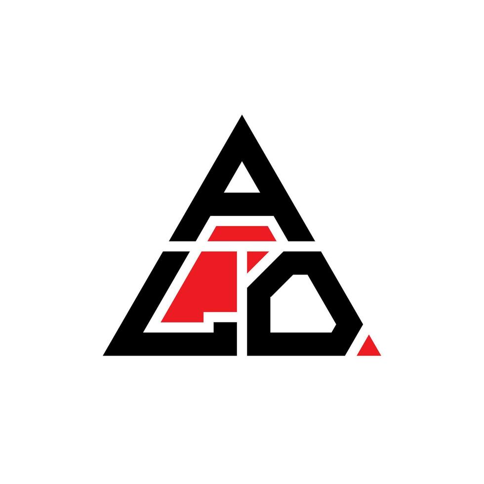 diseño de logotipo de letra triangular alo con forma de triángulo. monograma de diseño del logotipo del triángulo alo. plantilla de logotipo de vector de triángulo alo con color rojo. logo triangular alo logo simple, elegante y lujoso.