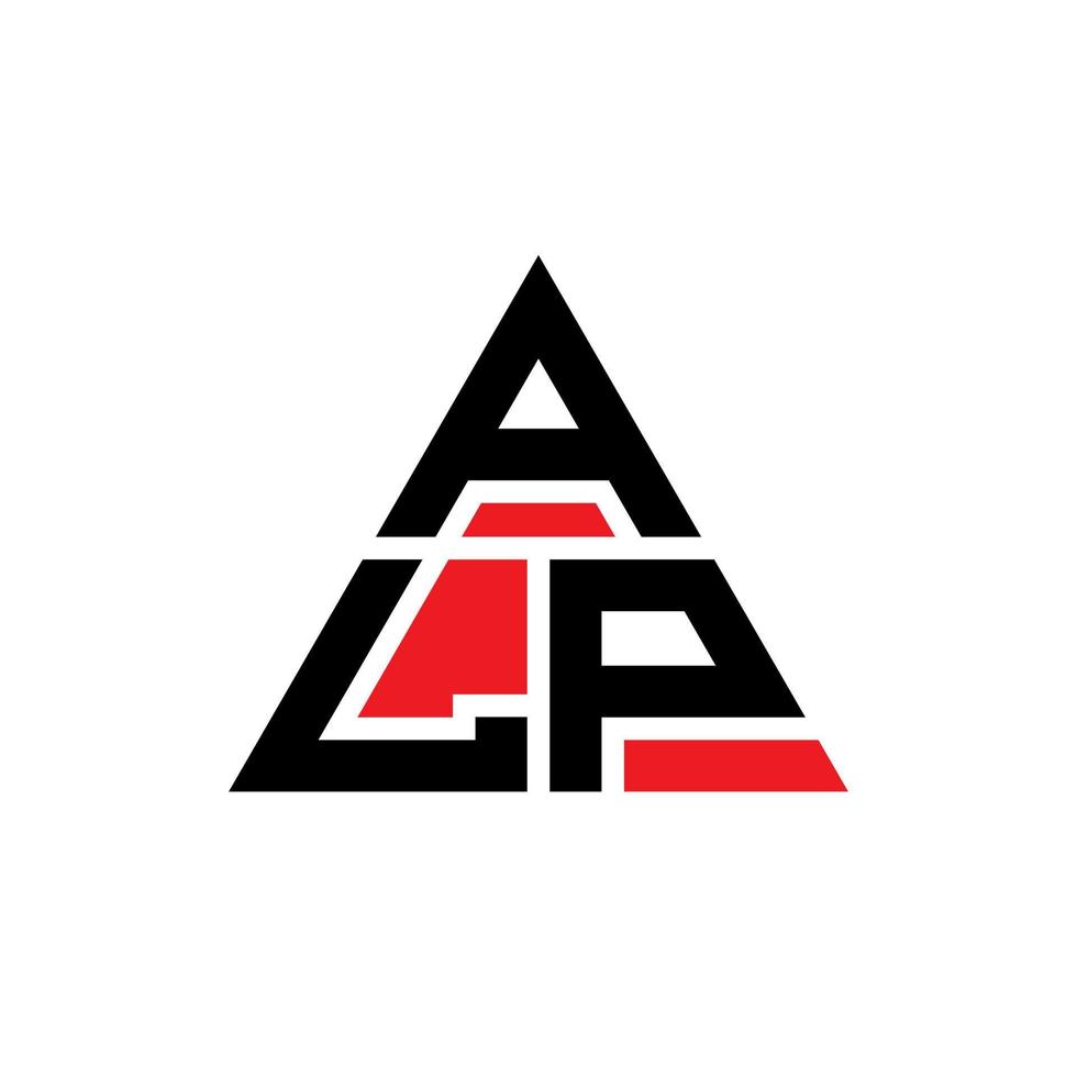 diseño de logotipo de letra de triángulo alp con forma de triángulo. monograma de diseño del logotipo del triángulo alp. plantilla de logotipo de vector de triángulo alp con color rojo. logotipo triangular alp logotipo simple, elegante y lujoso.