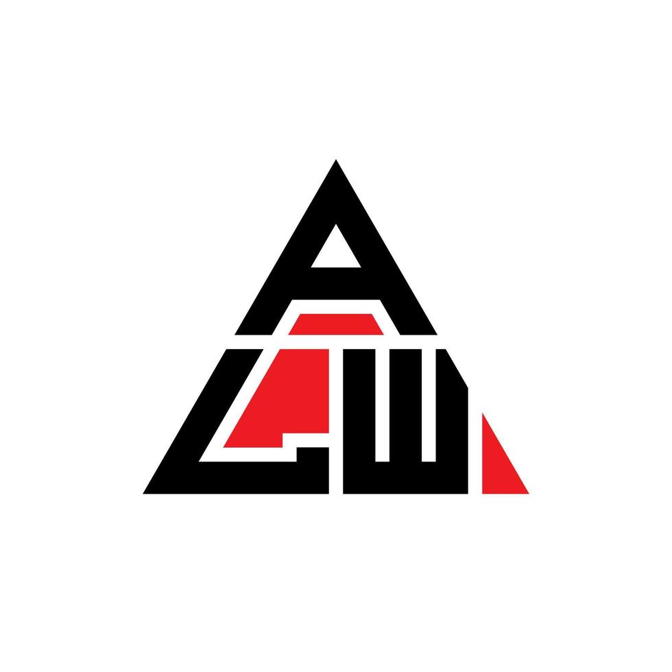 ALW triangle letter logo design with triangle shape. ALW triangle logo design monogram. ALW triangle vector logo template with red color. ALW triangular logo Simple, Elegant, and Luxurious Logo.