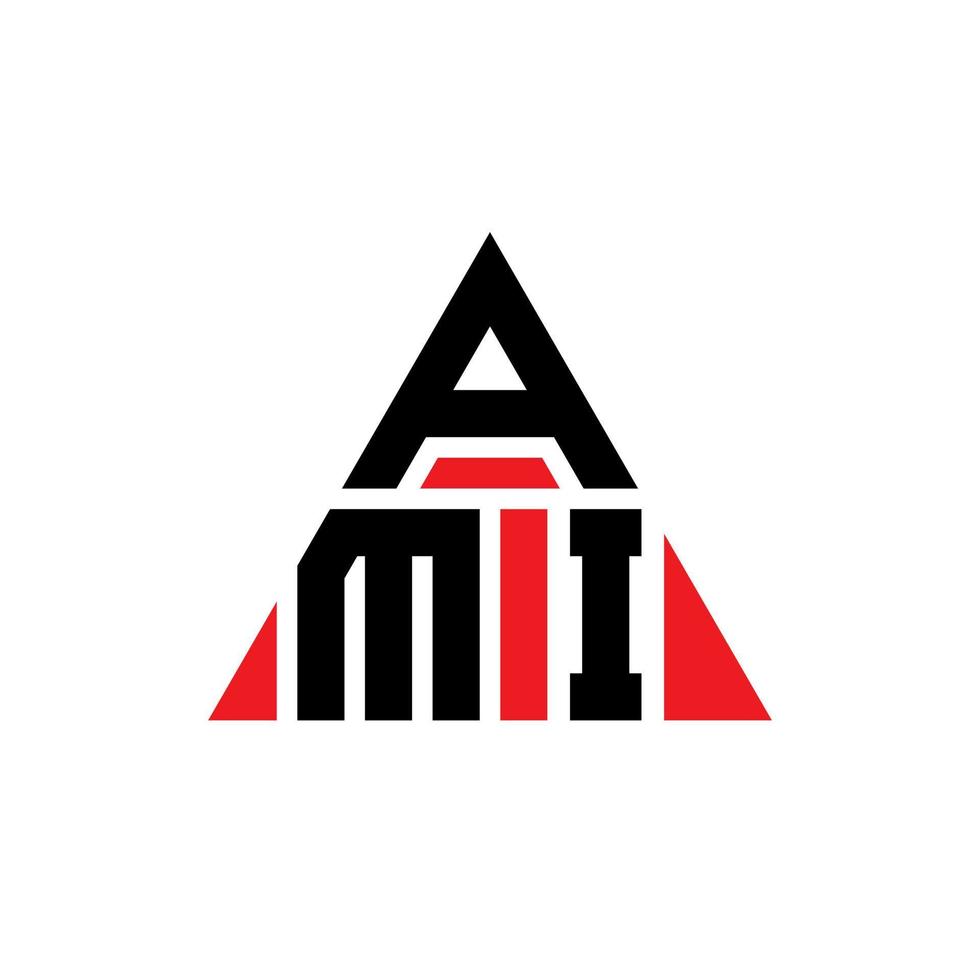 diseño de logotipo de letra de triángulo ami con forma de triángulo. monograma de diseño del logotipo del triángulo ami. plantilla de logotipo de vector de triángulo ami con color rojo. logotipo triangular ami logotipo simple, elegante y lujoso.