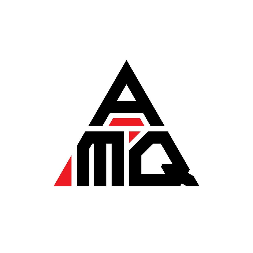 diseño de logotipo de letra triangular amq con forma de triángulo. monograma de diseño del logotipo del triángulo amq. plantilla de logotipo de vector de triángulo amq con color rojo. logotipo triangular amq logotipo simple, elegante y lujoso.
