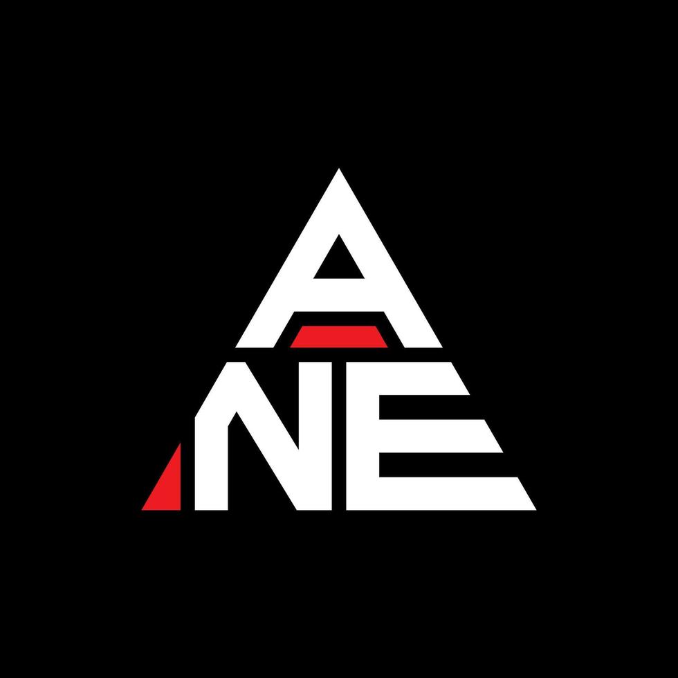 un diseño de logotipo de letra triangular con forma de triángulo. monograma de diseño de logotipo de triángulo ane. una plantilla de logotipo de vector de triángulo con color rojo. ane logo triangular logo simple, elegante y lujoso.