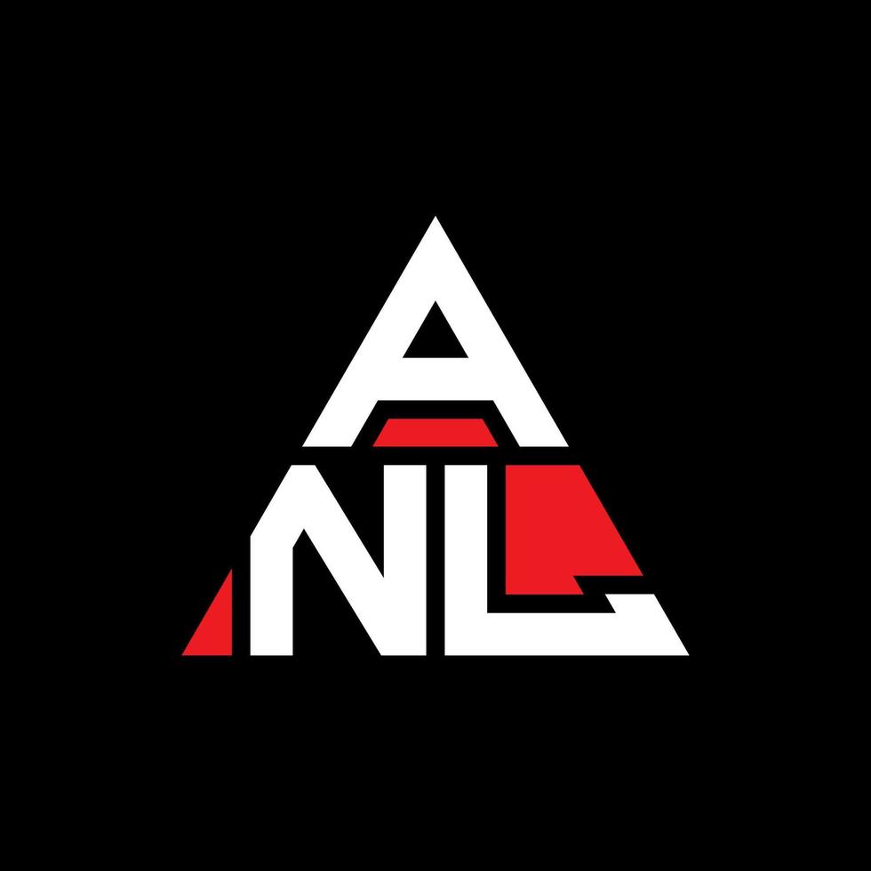 diseño de logotipo de letra triangular anl con forma de triángulo. monograma de diseño de logotipo de triángulo anl. anl plantilla de logotipo de vector de triángulo con color rojo. anl logo triangular logo simple, elegante y lujoso.