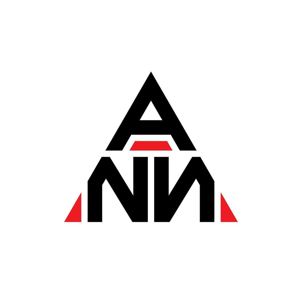 diseño del logotipo de la letra del triángulo ann con forma de triángulo. monograma de diseño de logotipo de triángulo ann. ann plantilla de logotipo de vector de triángulo con color rojo. ann logo triangular logo simple, elegante y lujoso.