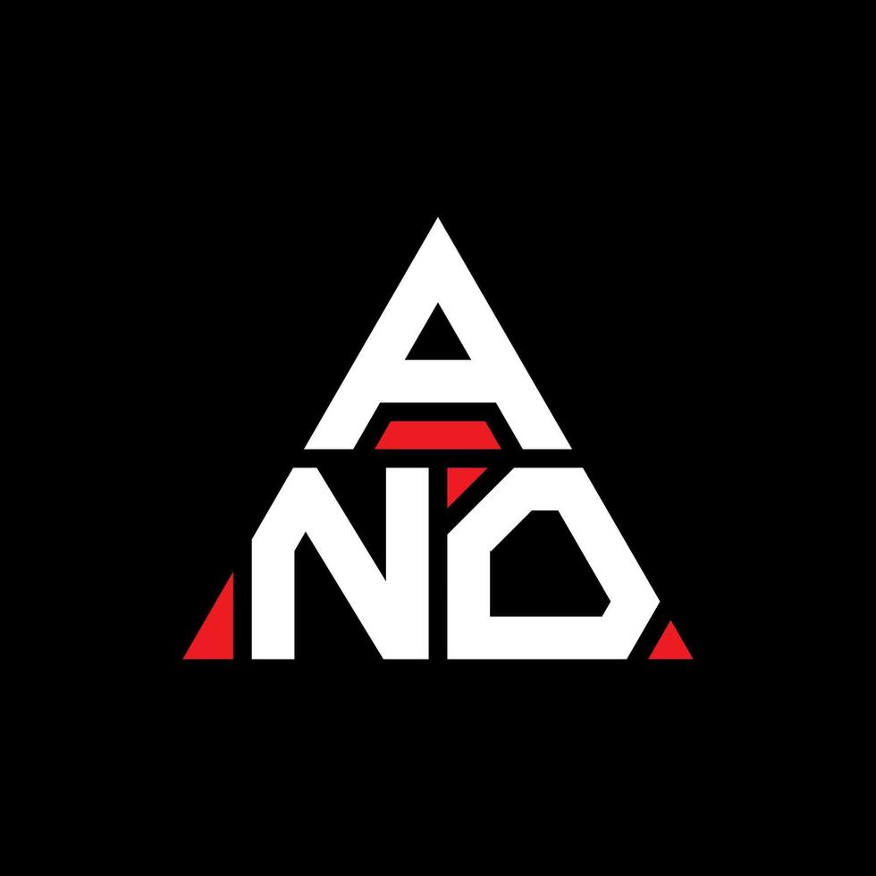 ano diseño de logotipo de letra triangular con forma de triángulo. monograma de diseño de logotipo de triángulo ano. ano plantilla de logotipo de vector de triángulo con color rojo. ano logo triangular logo simple, elegante y lujoso.