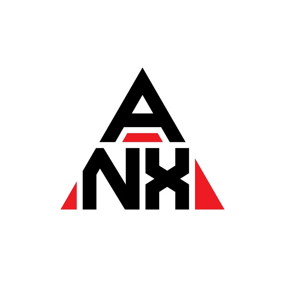 ANX triangle letter logo design with triangle shape. ANX triangle logo design monogram. ANX triangle vector logo template with red color. ANX triangular logo Simple, Elegant, and Luxurious Logo.