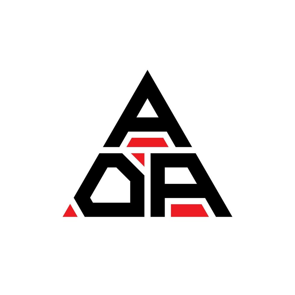 diseño de logotipo de letra triangular aoa con forma de triángulo. monograma de diseño de logotipo de triángulo aoa. plantilla de logotipo de vector de triángulo aoa con color rojo. logotipo triangular aoa logotipo simple, elegante y lujoso.