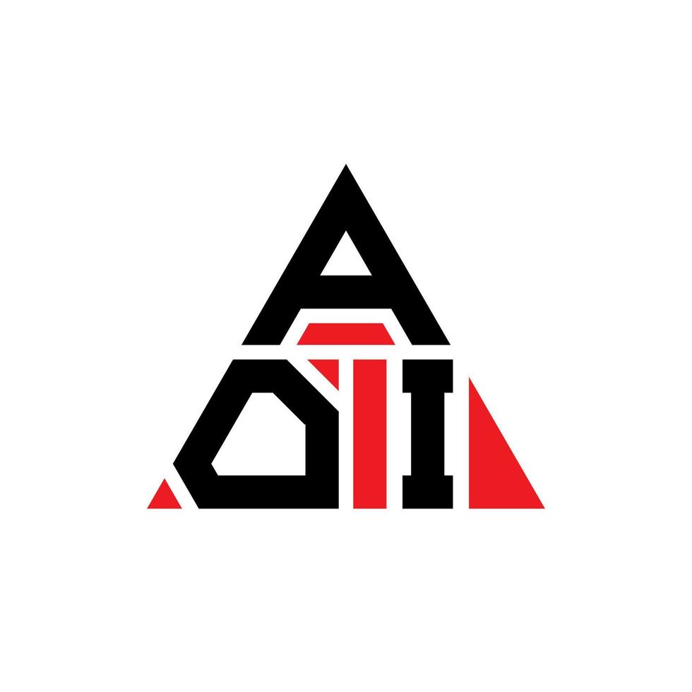 diseño de logotipo de letra triangular aoi con forma de triángulo. monograma de diseño del logotipo del triángulo aoi. plantilla de logotipo de vector de triángulo aoi con color rojo. logotipo triangular aoi logotipo simple, elegante y lujoso.
