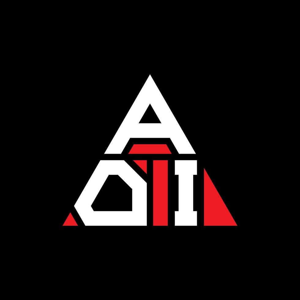 diseño de logotipo de letra triangular aoi con forma de triángulo. monograma de diseño del logotipo del triángulo aoi. plantilla de logotipo de vector de triángulo aoi con color rojo. logotipo triangular aoi logotipo simple, elegante y lujoso.