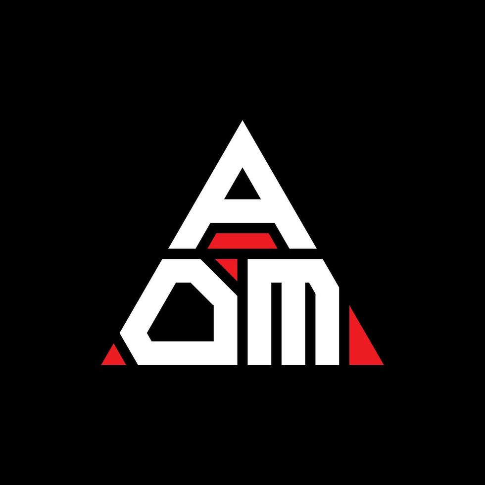 diseño de logotipo de letra triangular aom con forma de triángulo. monograma de diseño del logotipo del triángulo aom. plantilla de logotipo de vector de triángulo aom con color rojo. logotipo triangular aom logotipo simple, elegante y lujoso.