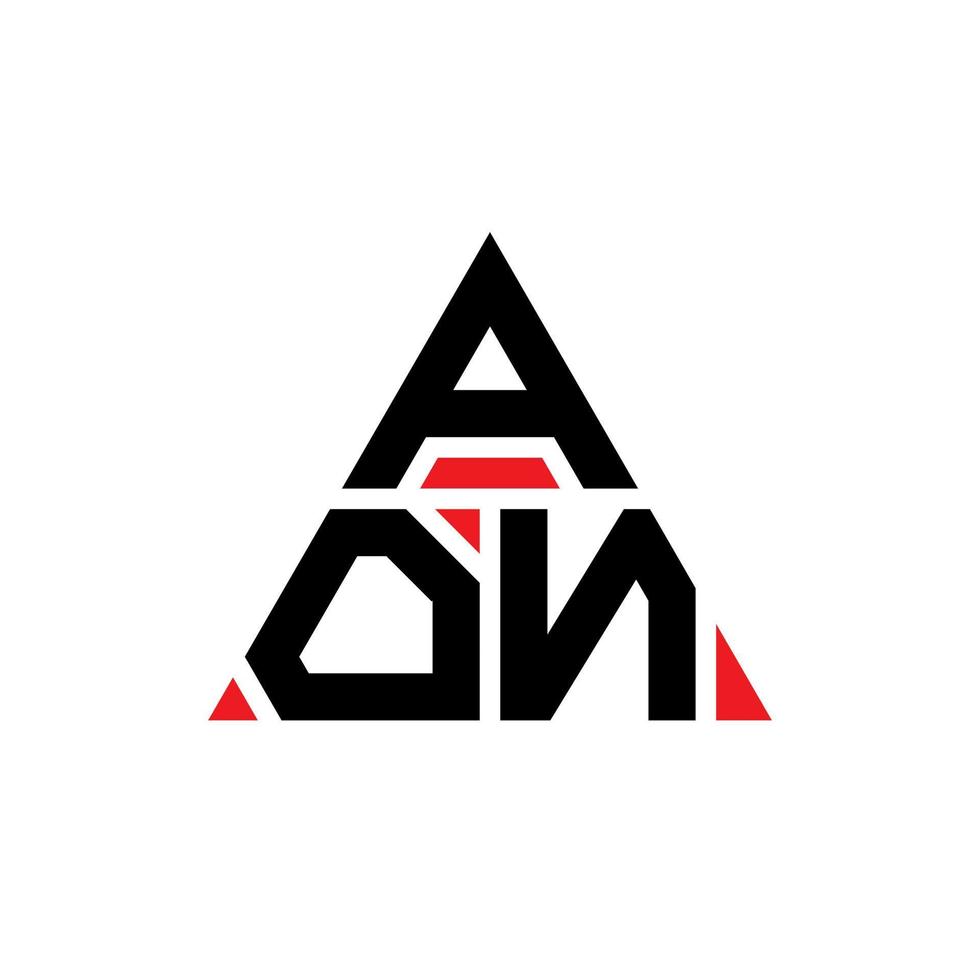 diseño de logotipo de letra de triángulo aon con forma de triángulo. monograma de diseño del logotipo del triángulo aon. plantilla de logotipo de vector de triángulo aon con color rojo. logotipo triangular aon logotipo simple, elegante y lujoso.