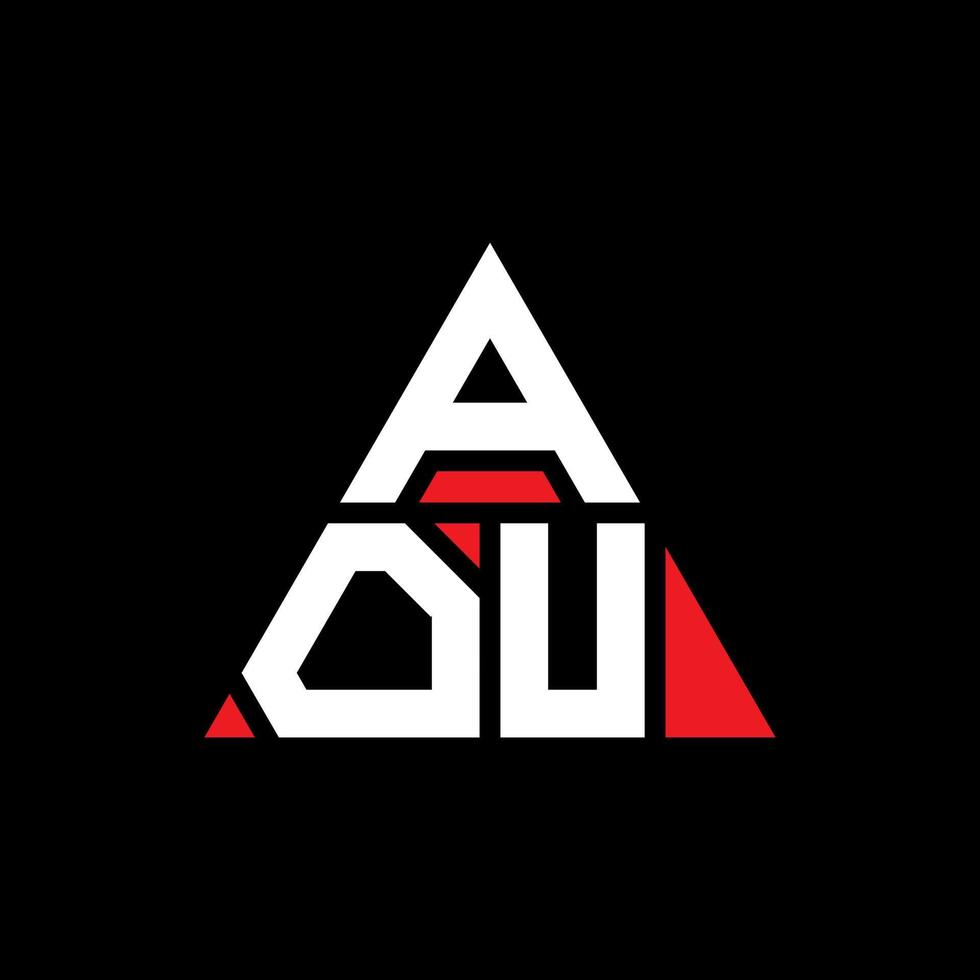 aou diseño de logotipo de letra triangular con forma de triángulo. monograma de diseño del logotipo del triángulo aou. plantilla de logotipo de vector de triángulo aou con color rojo. logotipo triangular aou logotipo simple, elegante y lujoso.