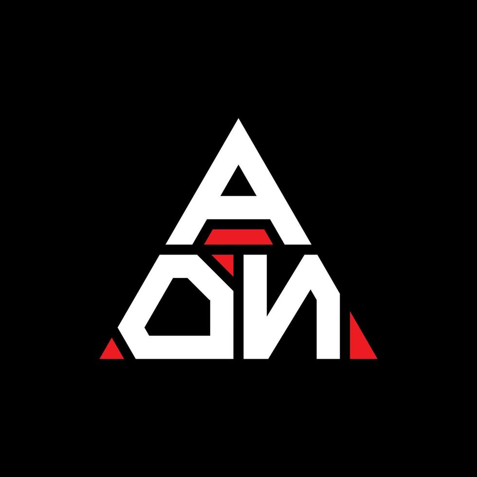 diseño de logotipo de letra de triángulo aon con forma de triángulo. monograma de diseño del logotipo del triángulo aon. plantilla de logotipo de vector de triángulo aon con color rojo. logotipo triangular aon logotipo simple, elegante y lujoso.