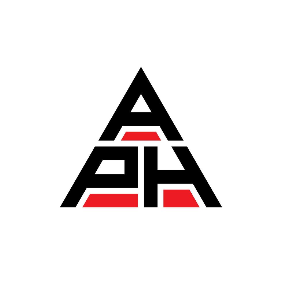 diseño de logotipo de letra de triángulo aph con forma de triángulo. monograma de diseño del logotipo del triángulo aph. plantilla de logotipo de vector de triángulo aph con color rojo. logotipo triangular aph logotipo simple, elegante y lujoso.