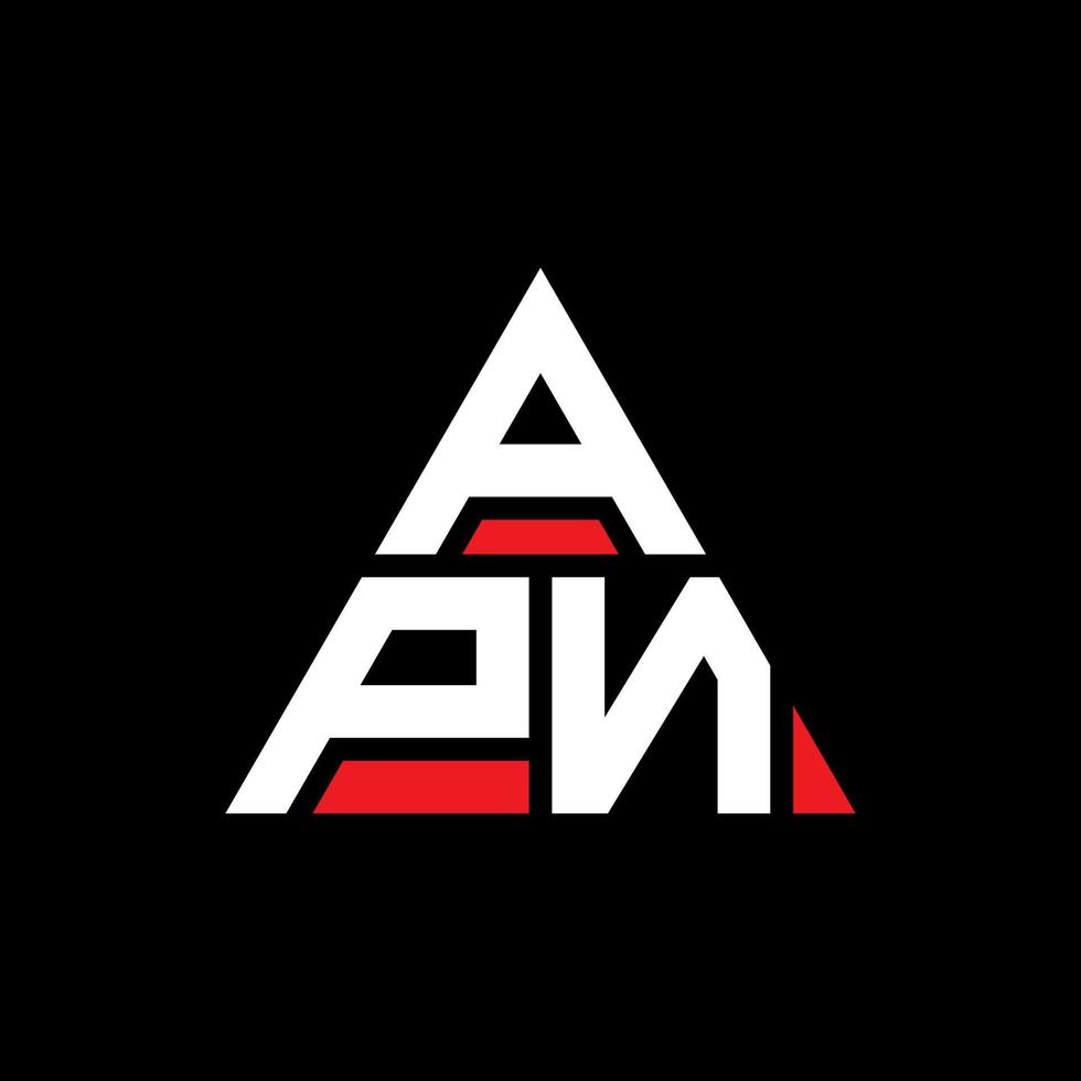 APN triangle letter logo design with triangle shape. APN triangle logo design monogram. APN triangle vector logo template with red color. APN triangular logo Simple, Elegant, and Luxurious Logo.