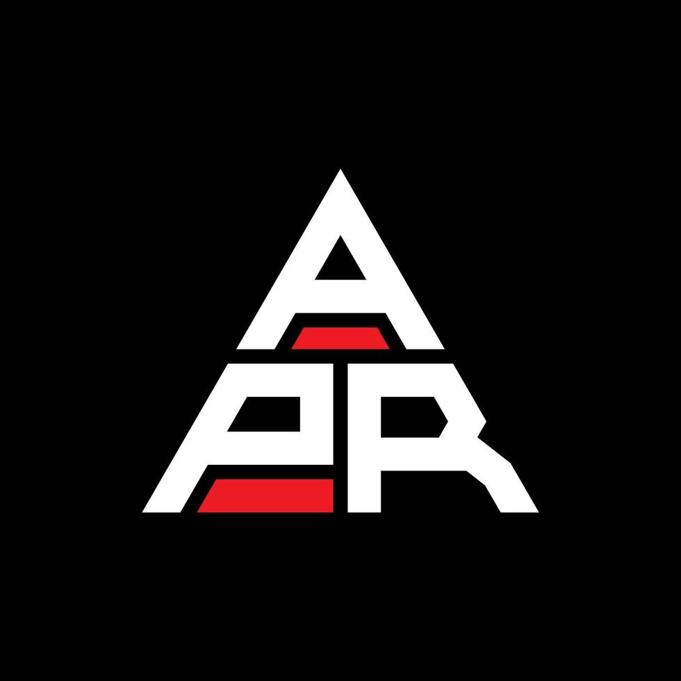 APR triangle letter logo design with triangle shape. APR triangle logo design monogram. APR triangle vector logo template with red color. APR triangular logo Simple, Elegant, and Luxurious Logo.