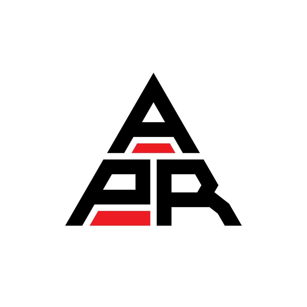 APR triangle letter logo design with triangle shape. APR triangle logo design monogram. APR triangle vector logo template with red color. APR triangular logo Simple, Elegant, and Luxurious Logo.