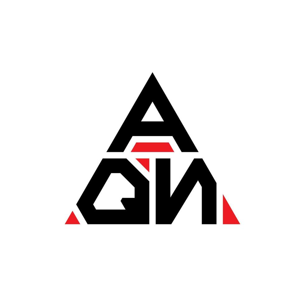 diseño de logotipo de letra triangular aqn con forma de triángulo. monograma de diseño del logotipo del triángulo aqn. plantilla de logotipo de vector de triángulo aqn con color rojo. logotipo triangular aqn logotipo simple, elegante y lujoso.