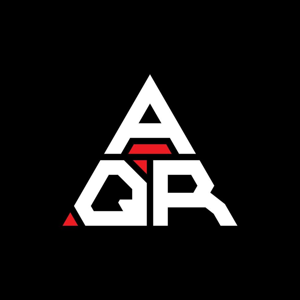 diseño de logotipo de letra triangular aqr con forma de triángulo. monograma de diseño del logotipo del triángulo aqr. plantilla de logotipo de vector de triángulo aqr con color rojo. logotipo triangular aqr logotipo simple, elegante y lujoso.