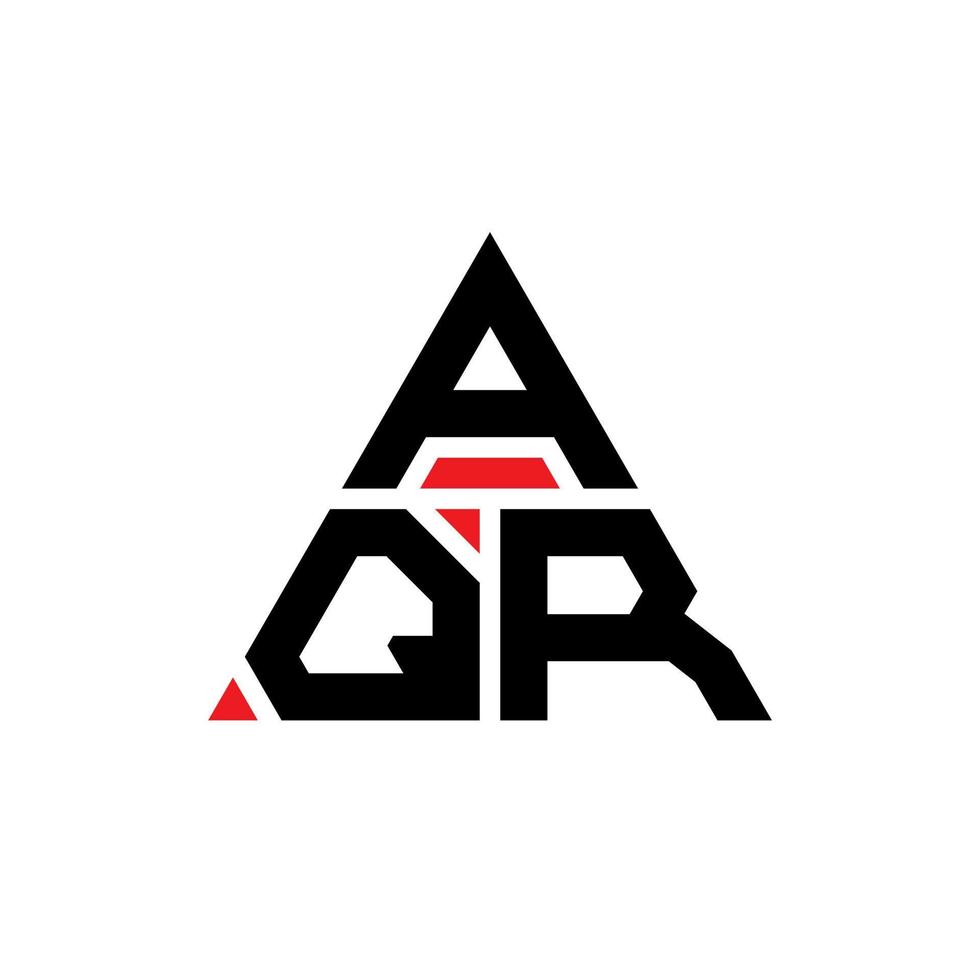 diseño de logotipo de letra triangular aqr con forma de triángulo. monograma de diseño del logotipo del triángulo aqr. plantilla de logotipo de vector de triángulo aqr con color rojo. logotipo triangular aqr logotipo simple, elegante y lujoso.